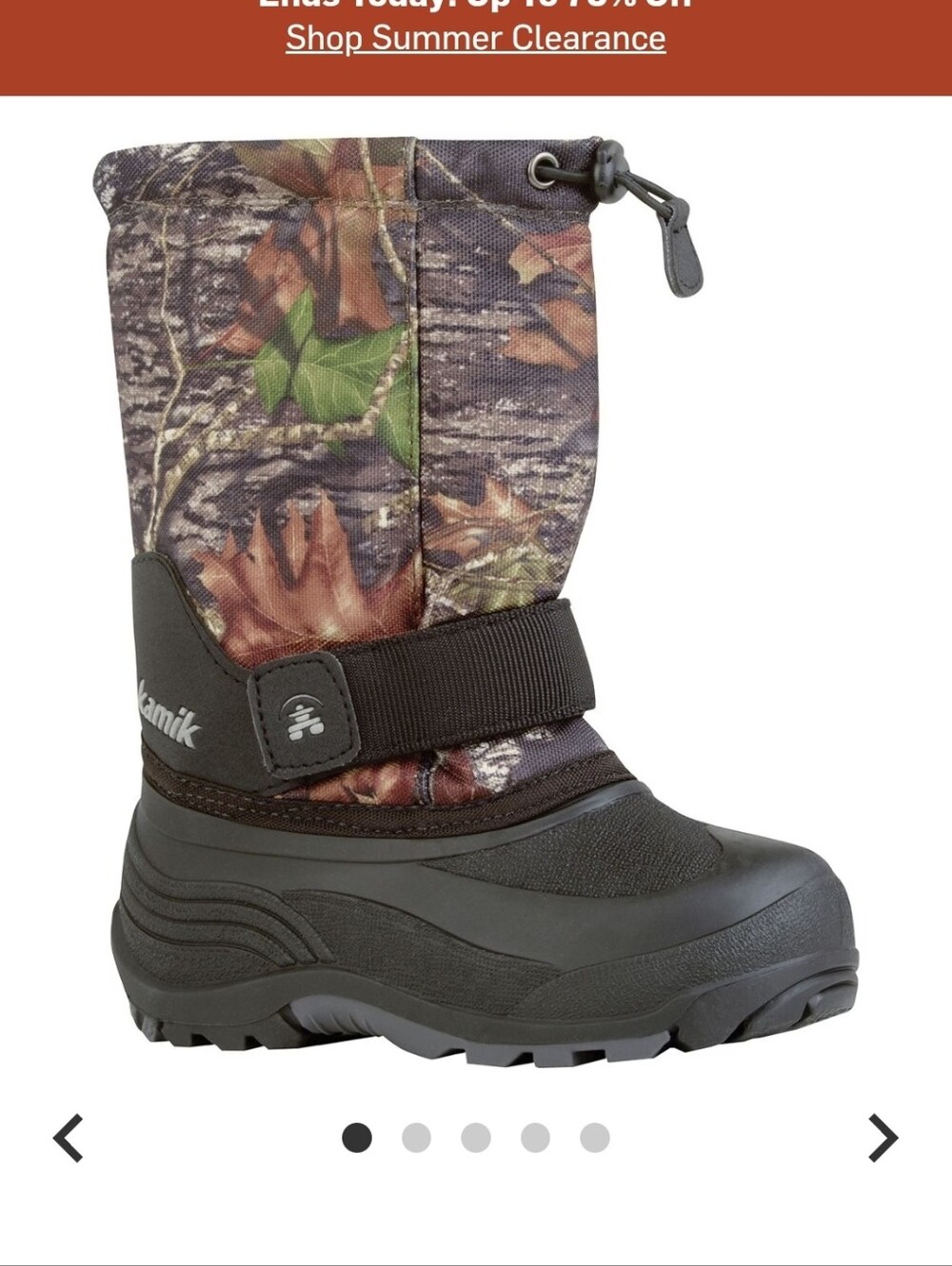 Kamik Rocket Boot - Mossy Oak Country Size 7